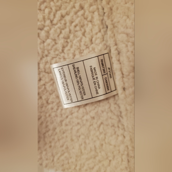 Jack by BB Dakota Vest, Vegan Leather Faux Sherpa Draped Open Front Size Small - Picture 5 of 6